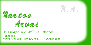 martos arvai business card